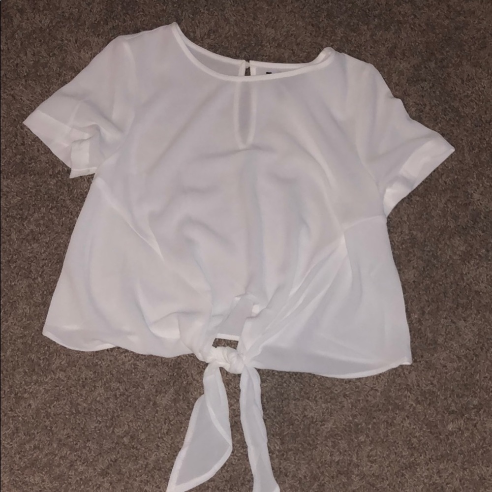 white tie up shirt never worn
